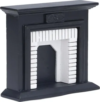 Immagine prodotto di 1:12 Camino per casa delle bambole retrò bianco e nero in betulla Mobili in miniatura per decorazione
