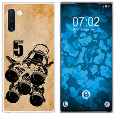 Produktbild von PhoneNatic Case kompatibel mit Samsung Galaxy Note 10 Silikon-Hülle Space Moon Rocket M3