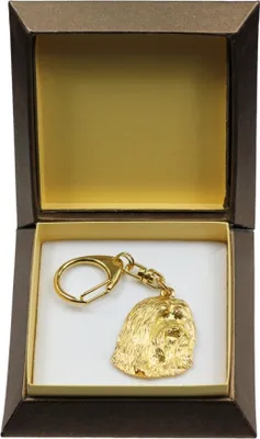 Produktbild von Bearded Collie - Vergoldeter Schlüsselanhänger mit Hund in Geschenkbox, Handtaschen-Dekoration, Luxus-Accessoire der Marke Art-Dog