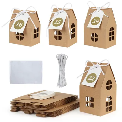 Produktbild von Adventskalender zum Befüllen 24 Boxen Kraftpapier zum Basteln für Kinder 2026