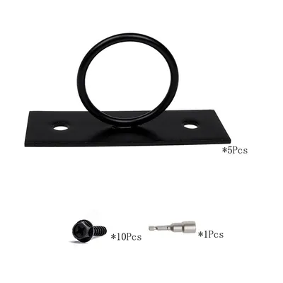 Produktbild von INF 5 Stück schwarze Seilschnurhalter, Edelstahl-Deckkabelgeländer-Set Schwarz