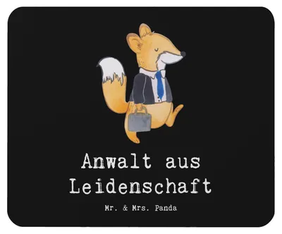Produktbild von Mr. & Mrs. Panda Mauspad Anwalt Leidenschaft - Schwarz - Geschenk, Mouse Pad, Anwaltskanzlei, Spruch, Mousepad, mousematte, laptop, Jurastudium, pc mausunterlage, Beruf