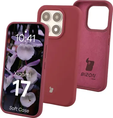 Produktbild von Silikon Handyhülle für Xiaomi 17, Bizon Soft Case, Pflaumenfarbe