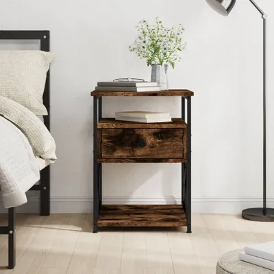 Obrázek produktu pro vidaXL Noční stolek Smoked Oak 40x42x55 cm výrobek ze dřeva