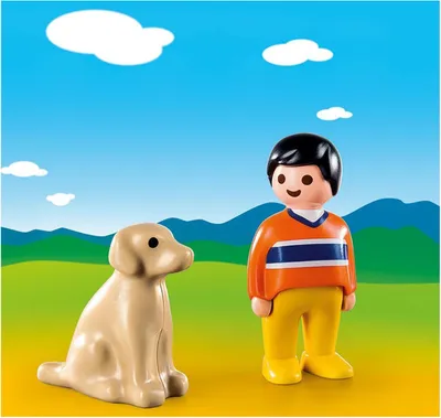 Produktbild von PLAYMOBIL 9256 1.2.3 Mann mit Hund