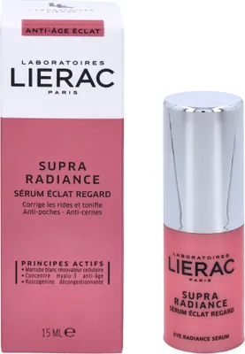 Produktbild von Lierac Supra Radiance, Augenserum, 15 ml, Frauen, Illuminating, Glättend, AQUA / WATER / EAU. GLYCERIN. PROPANEDIOL. PENTAERYTHRITYL TETRAETHYLHEXANOATE. ALUMINUM STARCH..., 1 Stück(e)
