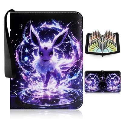 Produktbild von Pokémon Sammelkarten Album, Sammelalbum für Karten, Kunstleder Sammelalbum mit Reißverschluss, 50 Seiten 400 Taschen - 4 pocket