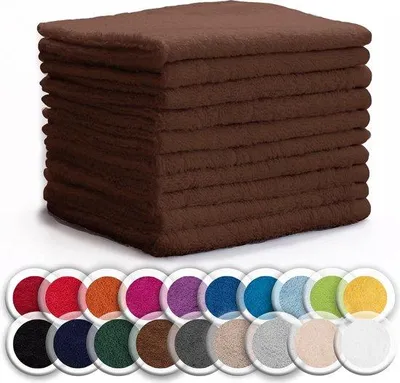 Obrázok produktu pre Osuška na nohy zo 100 % bavlny, balenie po 10 kusoch, 30 x 30 cm, hnedá