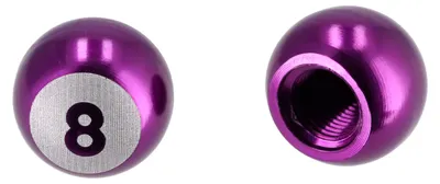 Zdjęcie produktu dla Zestaw: 2x nasadka zaworu "Osiemball", anodowana fioletowo