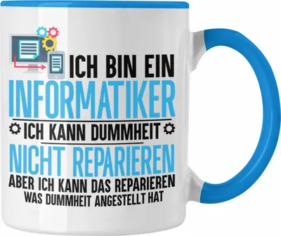Produktbild von Trendation - Informatiker Tasse Geschenk Programmierer Nerd Coder Geschenkidee Lustiger Spruch (Blau)