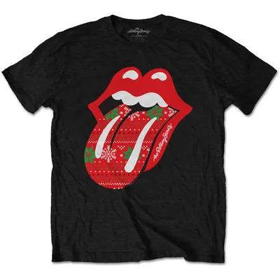 Produktbild von The Rolling Stones Christmas Tongue Black L T-Shirt