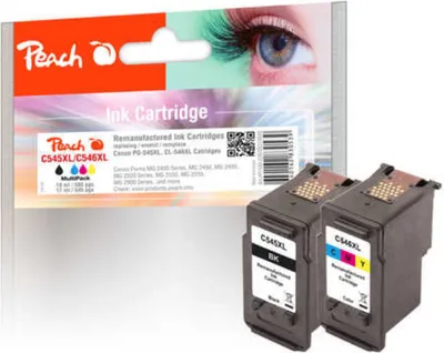 Immagine prodotto di Peach PI100-226 - Tinta auf Pigmentbasis - Schwarz - Ciano - Magenta - Gelb - Canon - Confezione multipla - - Pixma IP 2850 - Pixma MG 2440 - Pixma MG 2450 - Pixma MG 2455 - Pixma MG 2540 - Pixma MG... - 18 ml