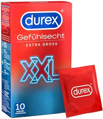 A box of Durex condoms and one individual condom packet.