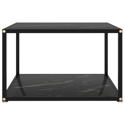 Zdjęcie produktu dla vidaXL Stolik kawowy czarny 60x60x35 cm szkło hartowane