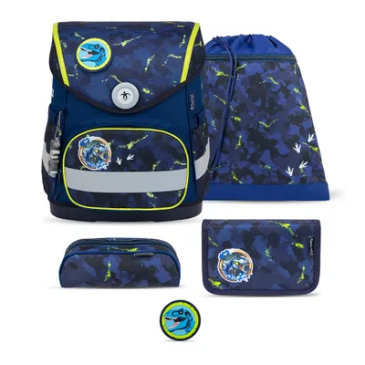Produktbild von Belmil Compact ergonomisches Schulranzen-Set 5-teilig "T-rex" mit Brustgurt, Magnetverschluss, einem Patch