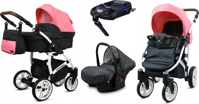 Obrázek produktu pro BabyLux® Optimal | Kocárek 4v1 Set | Black Coral | Kocárek Kombi | Kocárkový set | Isof