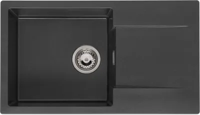Produktbild von Reginox R33463 Regi Granit Spüle Amsterdam 43 Black Silvery ab 60 cm Schrankbreite / Einbauspüle