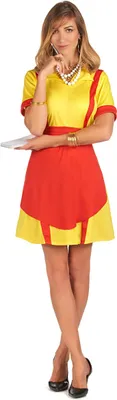 Produktbild von 50er Jahre Kellnerin-Kostüm für Damen Diner-Lady USA rot-gelb L/XL