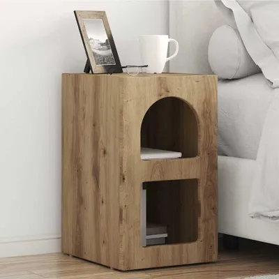 Immagine prodotto di vidaXL Comodino ELST, 2 pezzi, effetto legno artigianale rovere, 29,5 x 33,5 x 50 cm