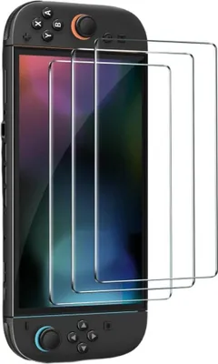 Produktbild von INF Switch 2 Displayschutzfolie aus Aluminiumglas, 3 Stück mit Rahmen
