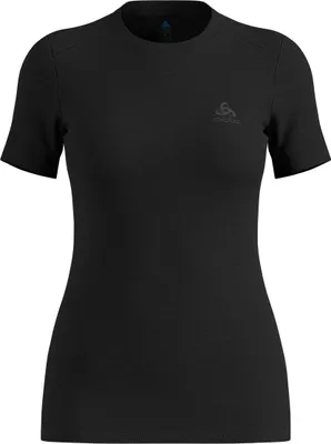 kurzärmeliges Damen-T-Shirt mit Rundhalsausschnitt und Odlo-Logo auf der Brust