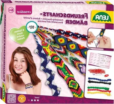 Produktbild von Armbandensets für Kinder - 6 Farben - ab 6 Jahren - inkl. Rijgkralen - mit Anleitung