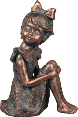 Produktbild von Deko Mädchen sitzend Frau Magnesia Garten Figur Skulptur Kind Statue Objekt