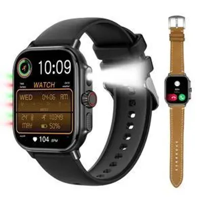 Produktbild von 2026 Smartwatch Herren mit EKG, Herzfrequenz, SpO₂, Blutdruckmessung, Bluetooth-Anrufe, IP67 Wasserdicht, Fitnessuhr, über 100 Sportmodi (Schwarz)