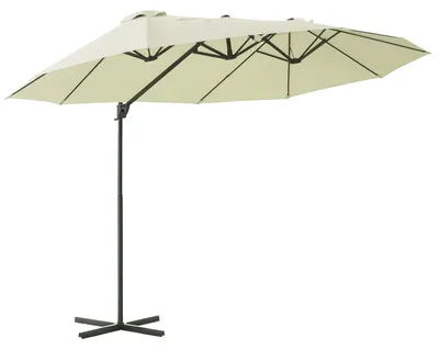 Obrázek produktu pro Outsunny dvojitý slunečník Traffic Light Umbrella with Crank Sunshade Cream White