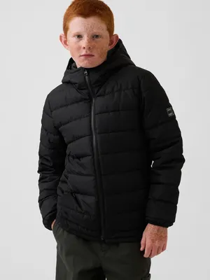 Produktbild von Gap Kinder Steppjacke mit Kapuze, leichte wärmende Synthetikfüllung, Größe M, hüftlang