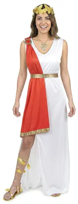 Produktbild von Römer-Göttin-Kostüm für Damen weiss-rot-goldfarben XL