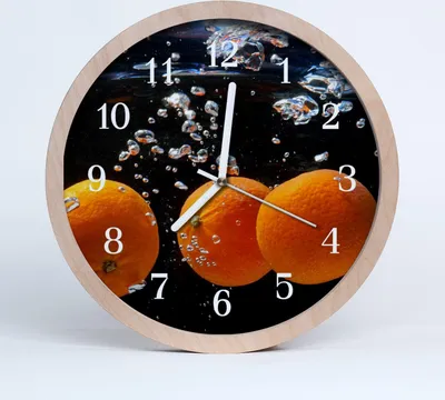 Produktbild von Holzuhr 20fi cm wanduhr - Orangen Obst