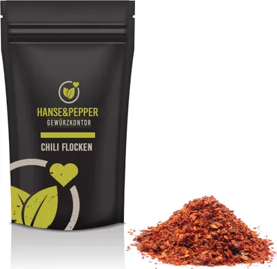 Produktbild von 500g Chiliflocken ohne Kerne Gewürz Chili Scharf geschrotet Flakes natürlich vom Hanse&Pepper Gewürze