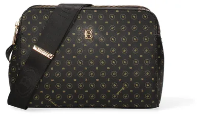 Immagine prodotto di Borsa a tracolla da donna, nera e marrone, con zip, dimensioni 29x19x11 cm