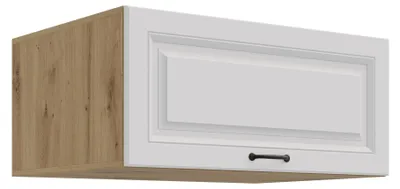 Produktbild von Aufsatzschrank Hochschrank 80 cm STILO Weiss + Eiche Artisan Küchenzeile Küchenblock Küche Landhaus
