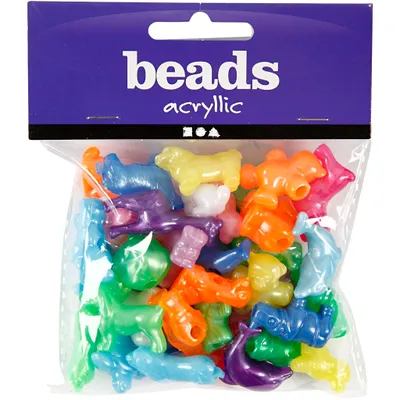 Productafbeelding van Creativ Company CC Kunststof kralen, dieren, 25 mm, mix van kleuren, 55 gram