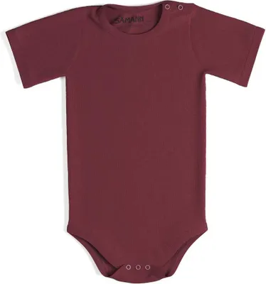 Produktbild von Baby Body aus 100% Baumwolle mit Druckknopf kurzarm gerippt 0-3 M Raspberry