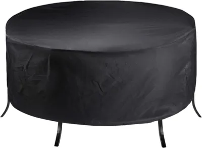 Produktbild von Runder Gartentisch, Abdeckung für rundes Terrassentisch- und Stuhlset, strapazierfähige Oxford-Abdeckung für Terrassenmöbel, winddicht, wasserdicht und UV-beständig – 200 x 94 cm