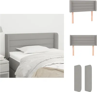 Produktbild von vidaXL Kopfteil mit Ohren Hellgrau 83x16x78/88 cm Stoff -  Kopf- & Fußenden
