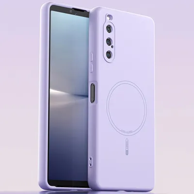 Produktbild von Magnetische Handyhülle für Sony Xperia 10 V, MagSafe kompatible, Flüssig Silikon Stoßfest Kratzfest Hülle Lila