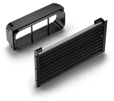 Produktbild von Naber Prime 150 Sockel-Lüftungsgitter Set flow eckig, schwarz matt 4051073 150 mm Flachkanal SET