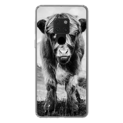 Produktbild von MuchoWow® Handyhülle Schutzhülle Hülle für Huawei P40 Lite Schottischer Highlander - Berg - Schwarz - Weiß Silikon Softcase Handy Hülle - Handy