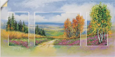 Produktbild von ARTland Wandbild, selbstklebend Frühlling Triptychon Größe: 40x20 cm