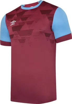 Image de Umbro - Maillot "Quatre" pour enfants UO2437 (128) (Rouge vin/bleu ciel)