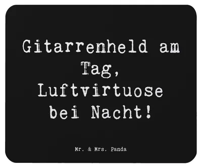 Produktbild von Mr. & Mrs. Panda Mousepad Spruch Gitarrenheld - Schwarz - Geschenk, pc mauspad, Abenteuer, Akustik, Freiheit, Instrument lernen, Elektrisch, Mouse Pad, computer, Musik