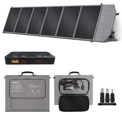 Obrázok produktu pre Solárny panel - Solárna nabíjačka - Skladací panel - Prenosný solárny panel - Powerbanka - Výkon 200 W