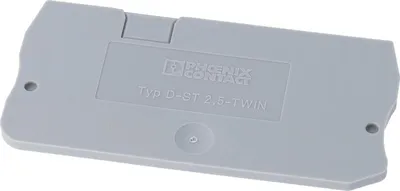 Productafbeelding van Phoenix Contact afdekplaat D-ST 2,5-TWIN, kleur grijs, materiaal: polyamide (PA), geschikt voor doorgaande klem ST 2,5