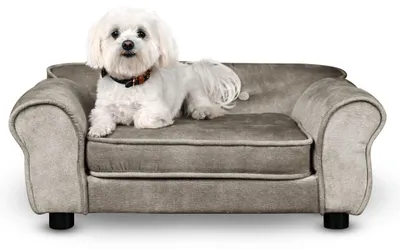 Produktbild von Mg Design Haustiersofa in Grau - stabiles Holzgestell, weich gepolstert, pflegeleicht - Hundesofa & Katzensofa, fertig montiert