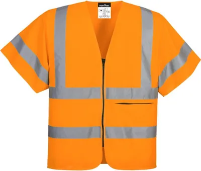 Produktbild von Reißverschluss-Weste mit halben Ärmeln - Größe S - Orange - Portwest