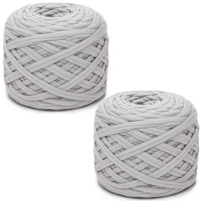 Immagine prodotto di Filato per magliette, 285g x 2, filato elastico resistente, ideale per maglie, colore grigio chiaro